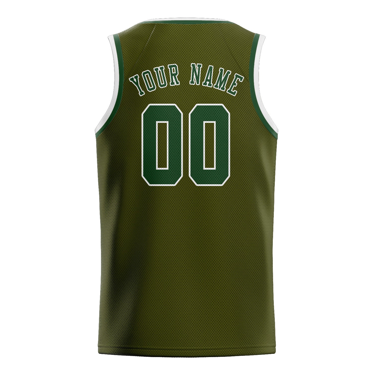 Maillot de basketball personnalisé vert olive foncé