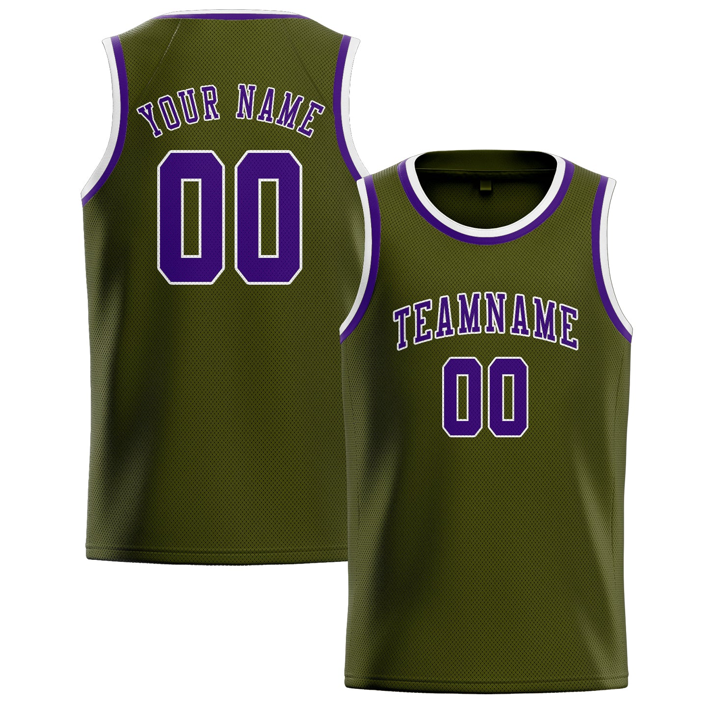 Maillot de basketball personnalisé Olive Purple