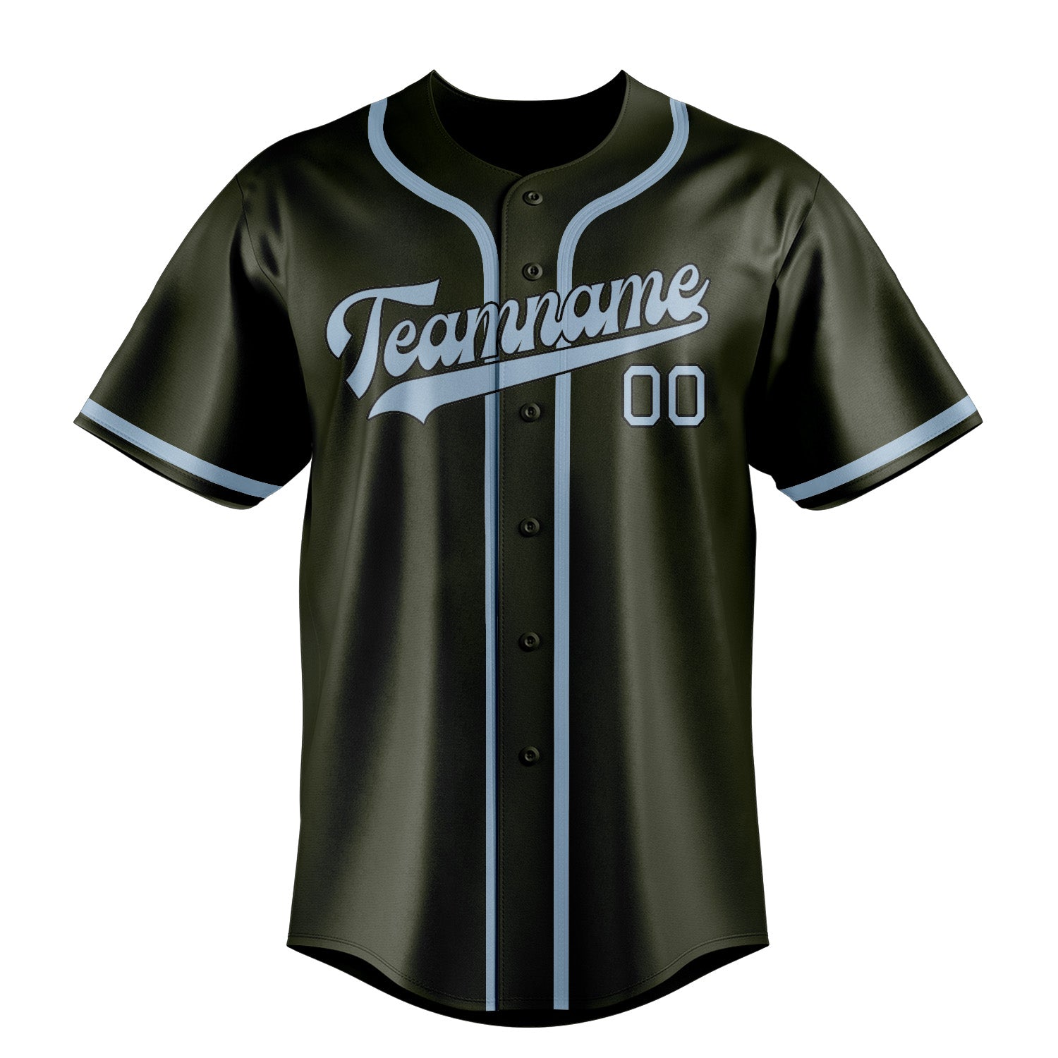 Maillot de baseball personnalisé bleu olive clair