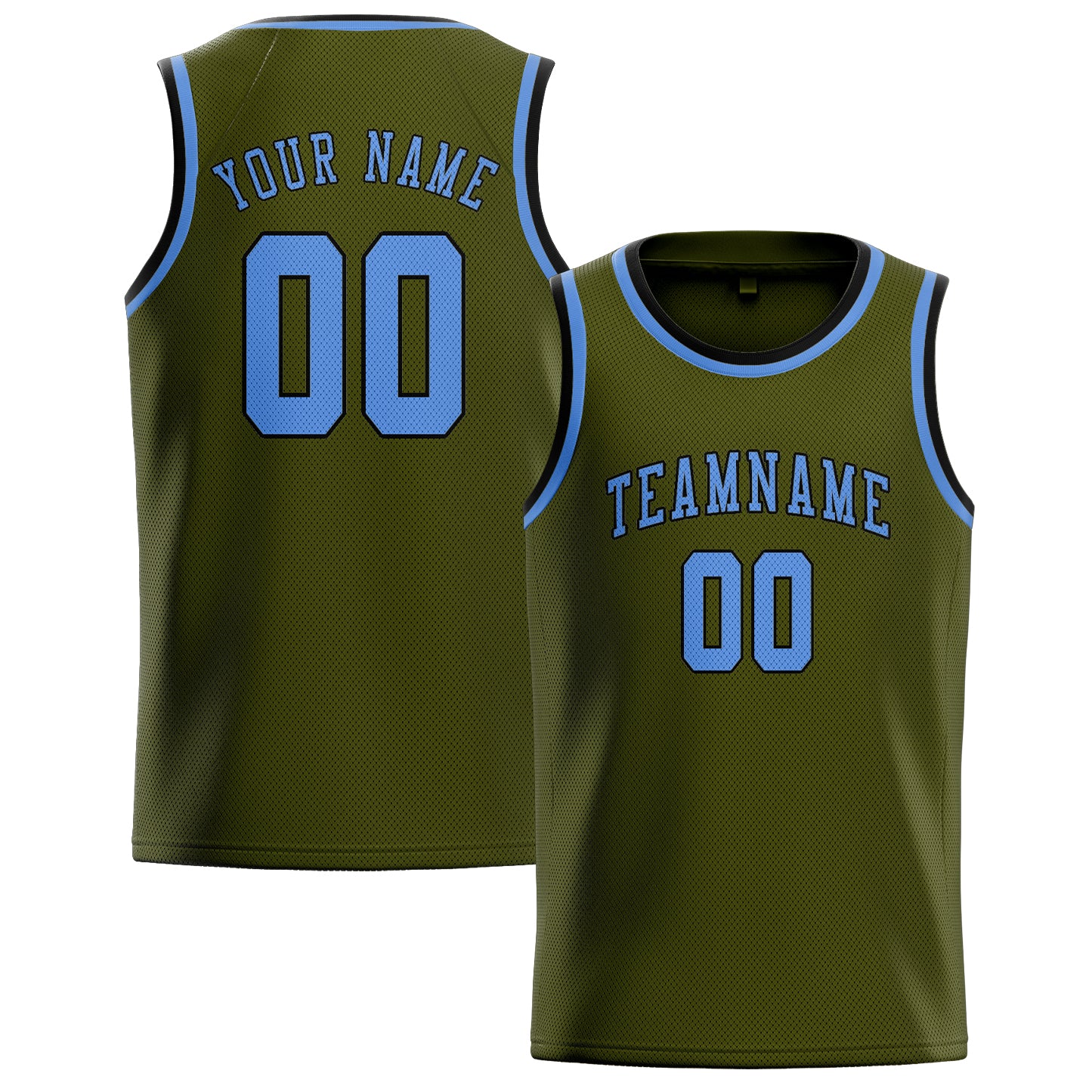 Maillot de basketball personnalisé bleu olive clair