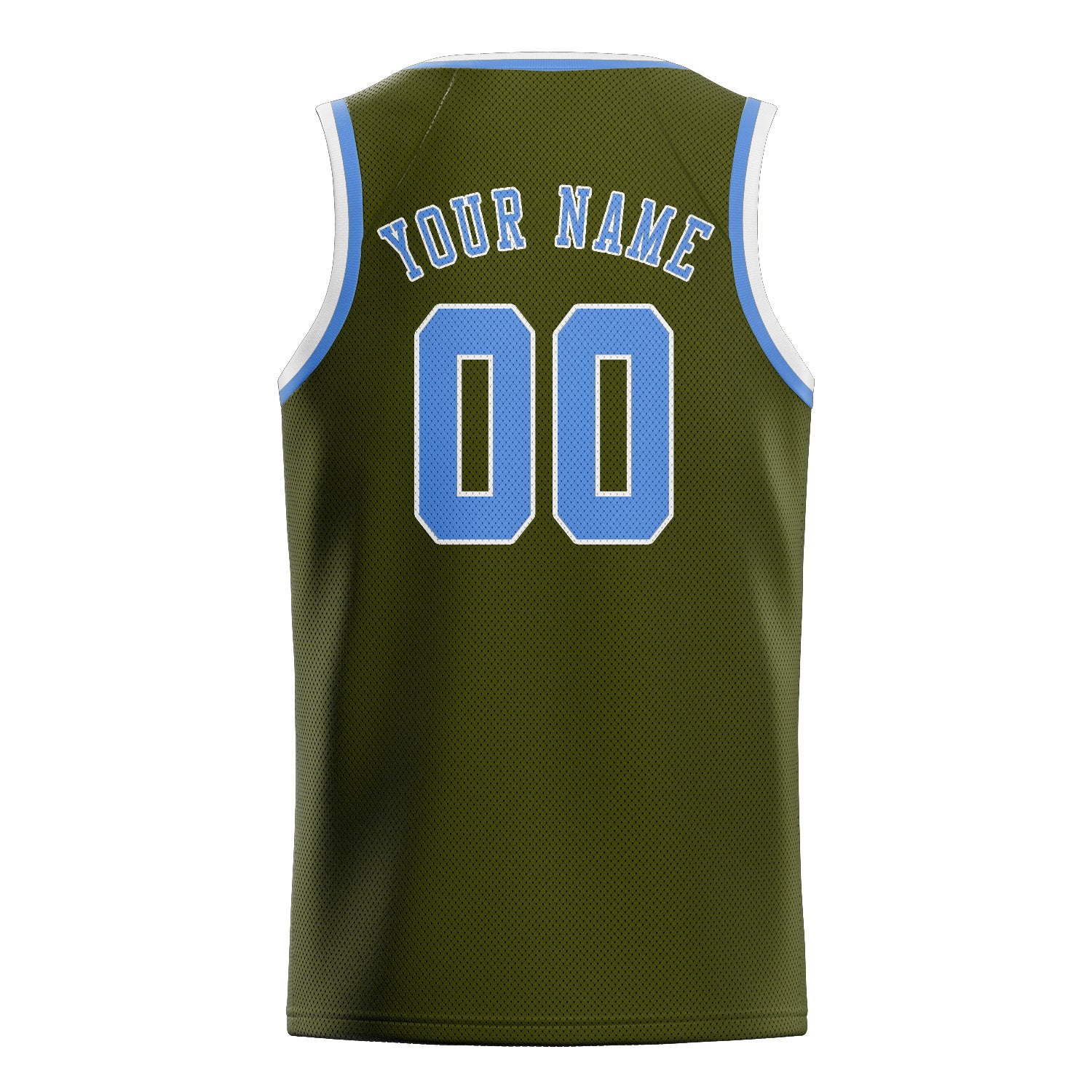 Maillot de basketball personnalisé bleu olive clair