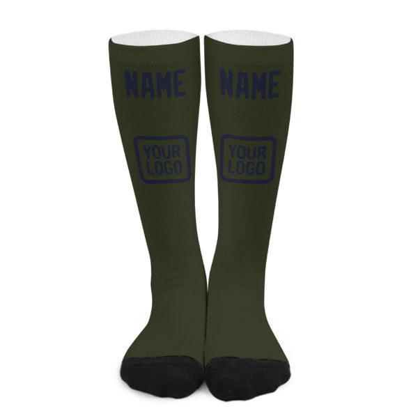 Chaussettes hautes personnalisées olive marine