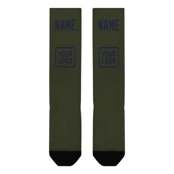 Chaussettes hautes personnalisées olive marine
