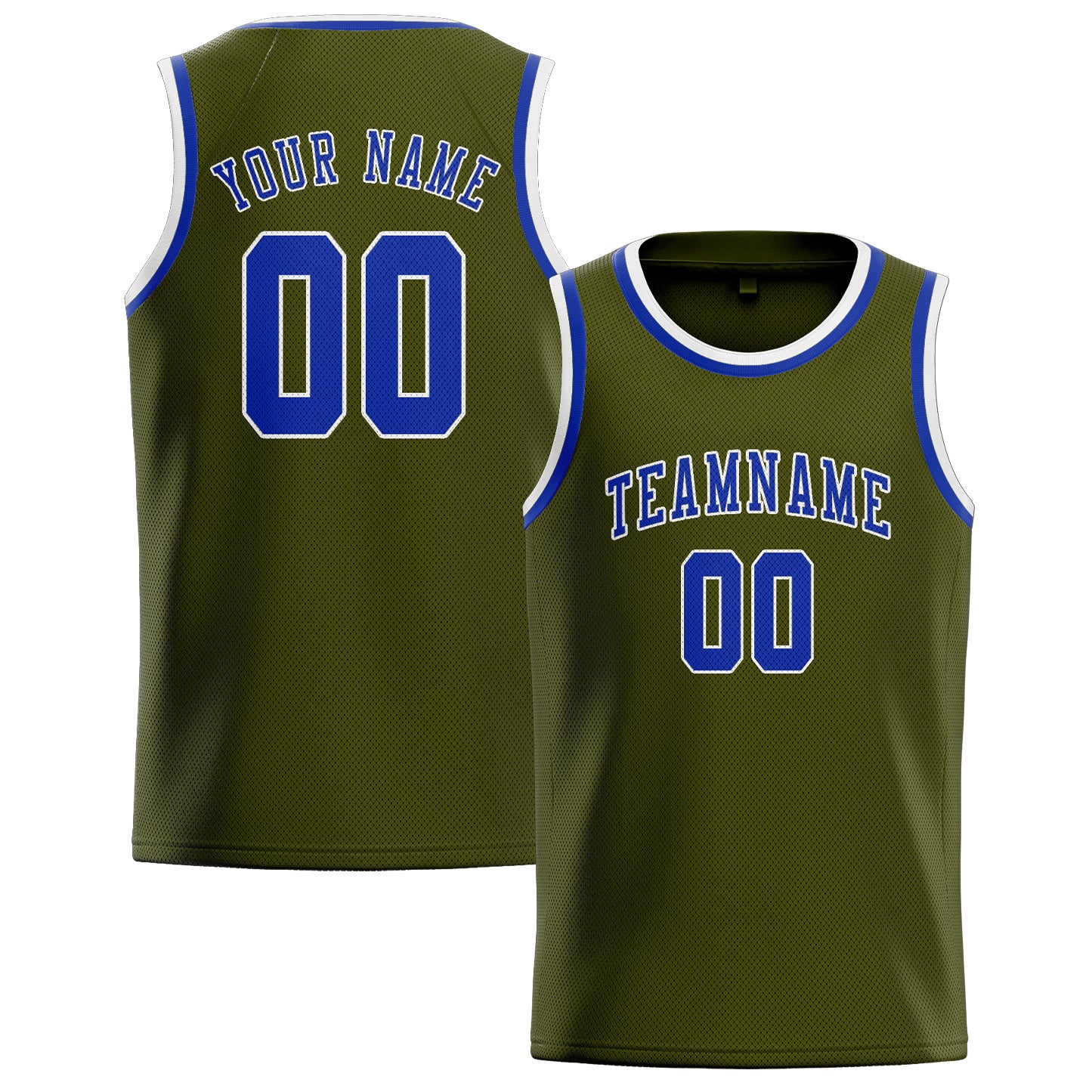 Maillot de basketball personnalisé bleu olive ciel