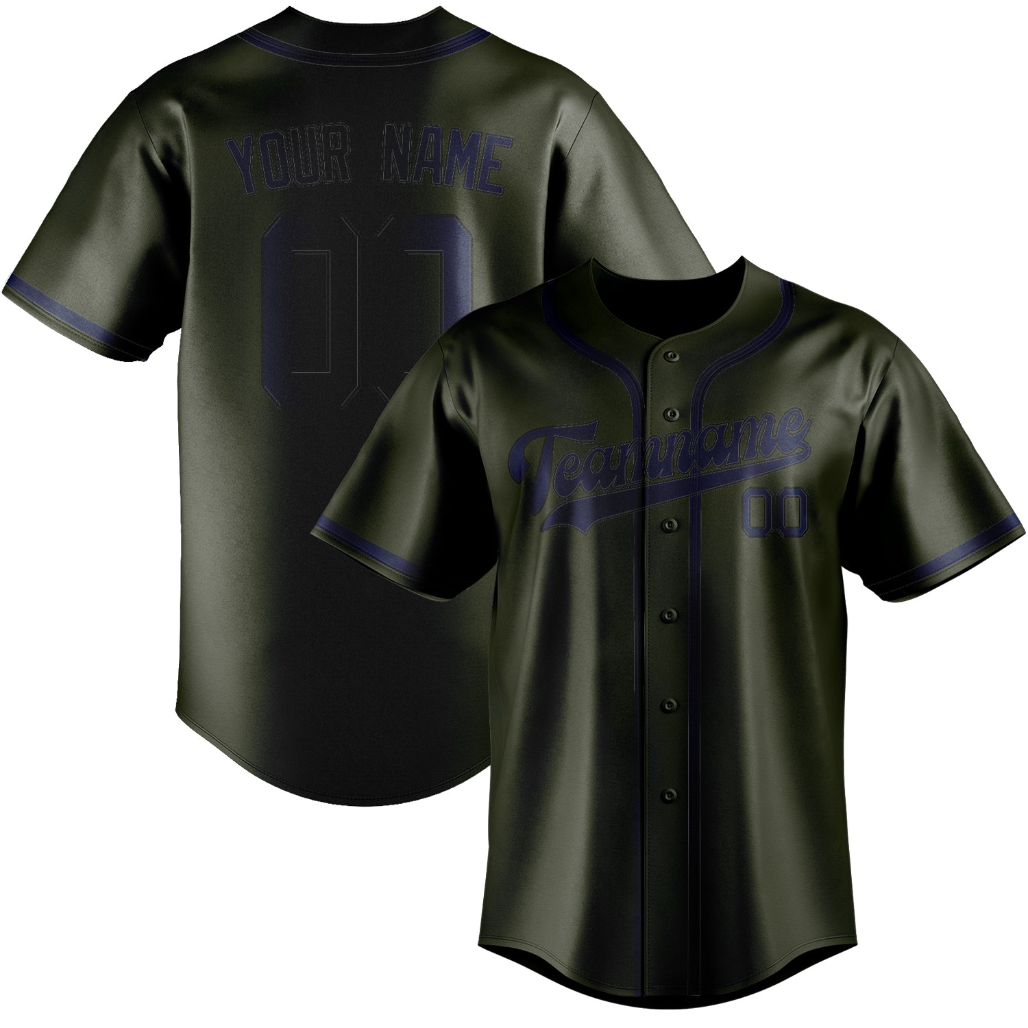 Maillot de baseball personnalisé bleu olive