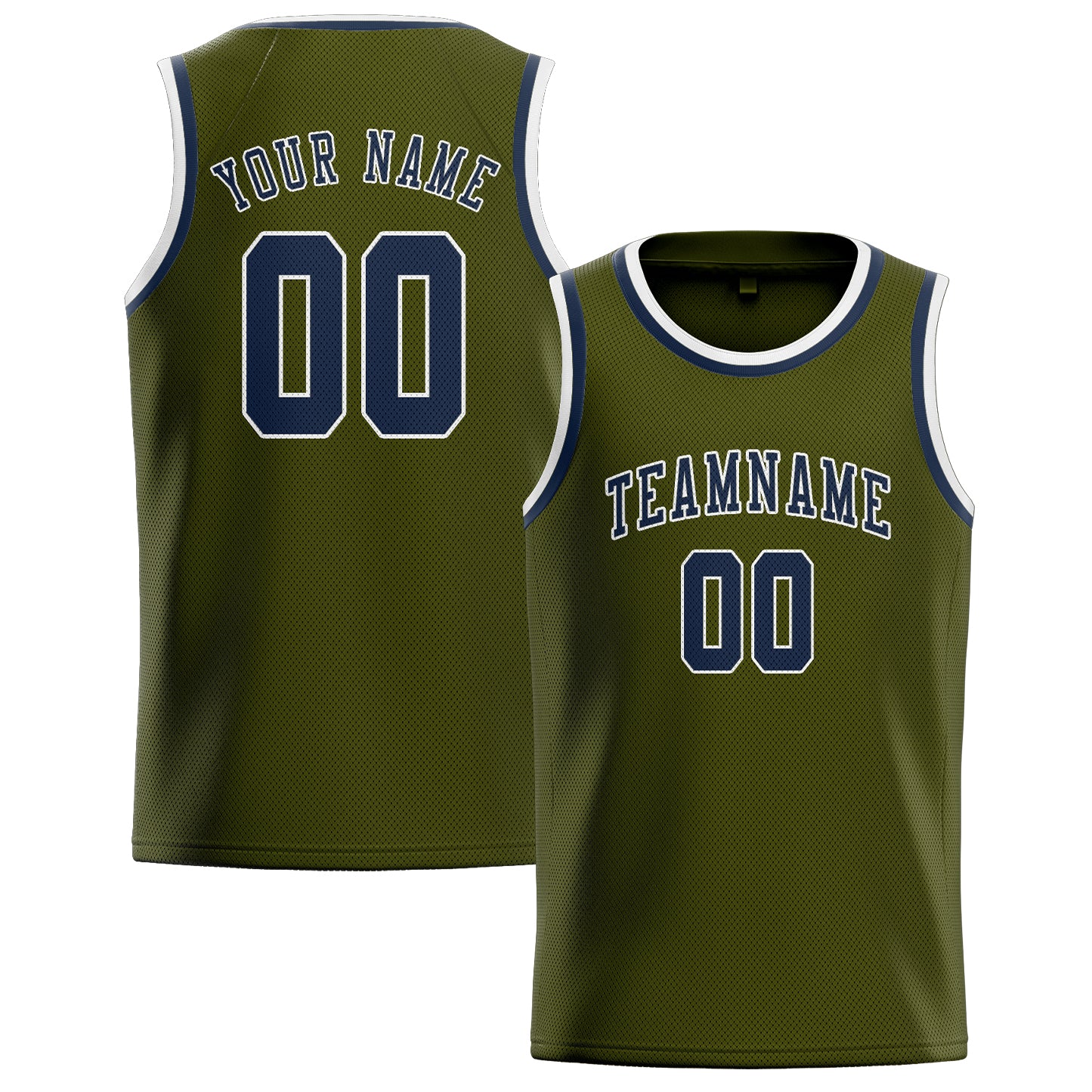 Maillot de basketball personnalisé bleu olive