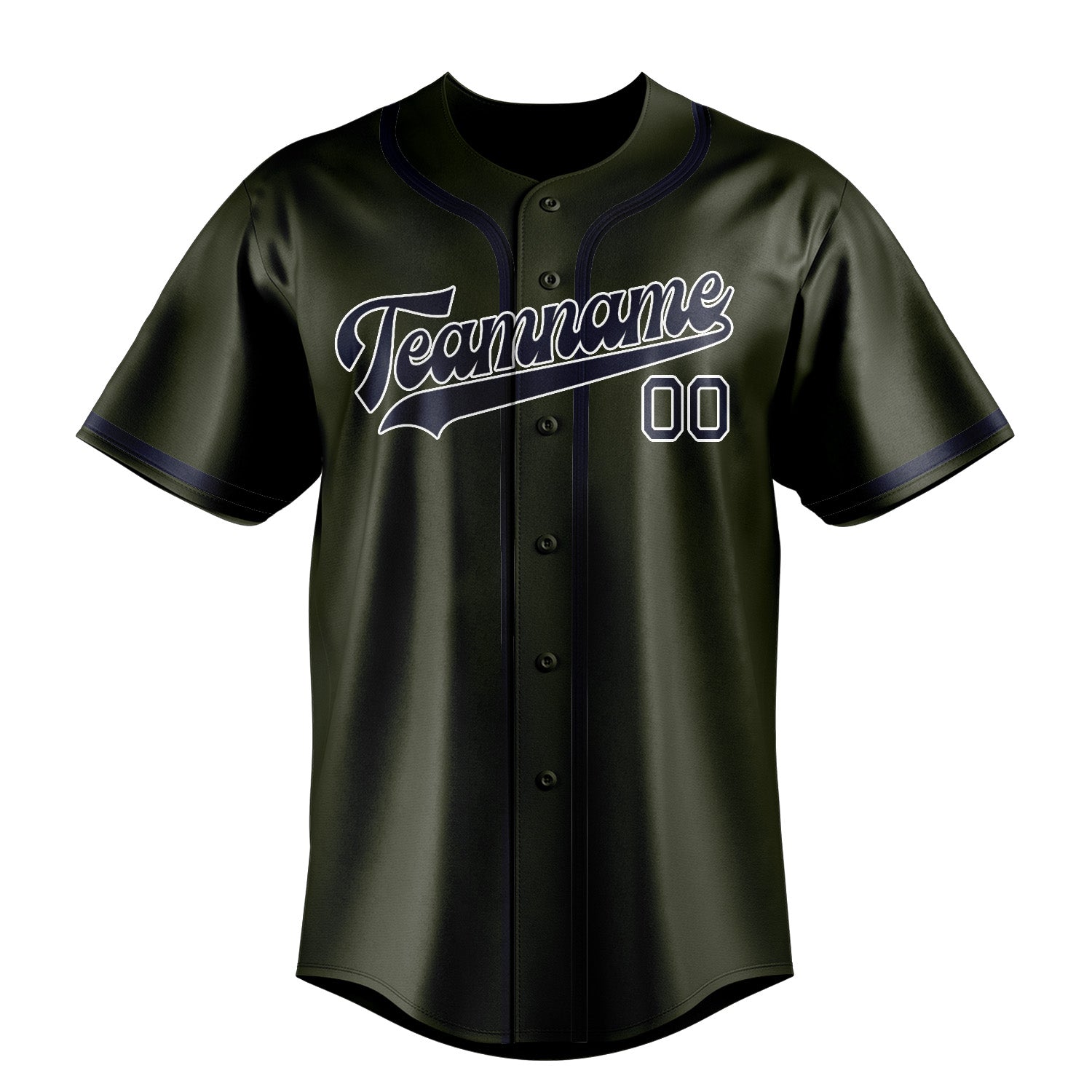 Maillot de baseball personnalisé olive marine