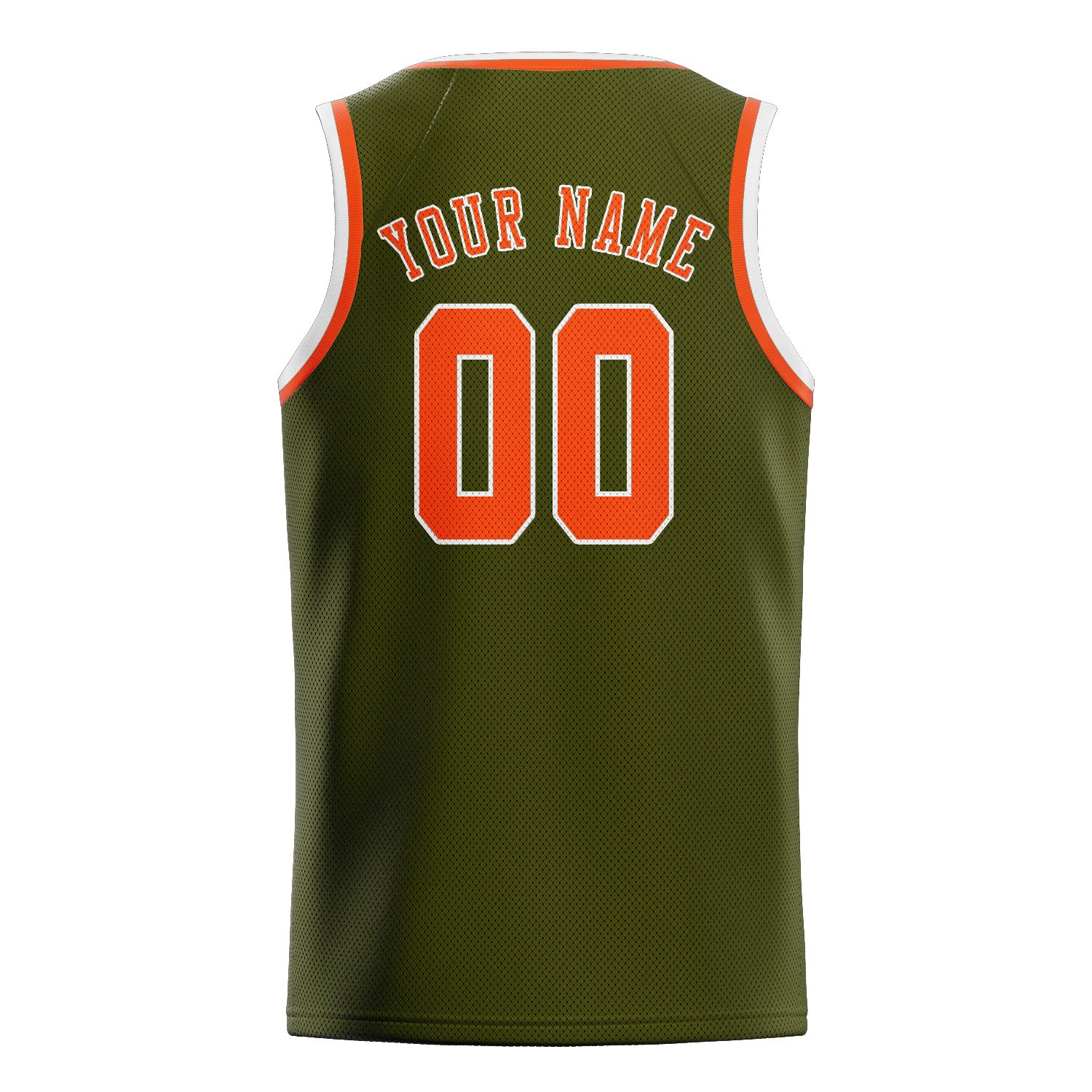 Maillot de basketball personnalisé olive orange rouge