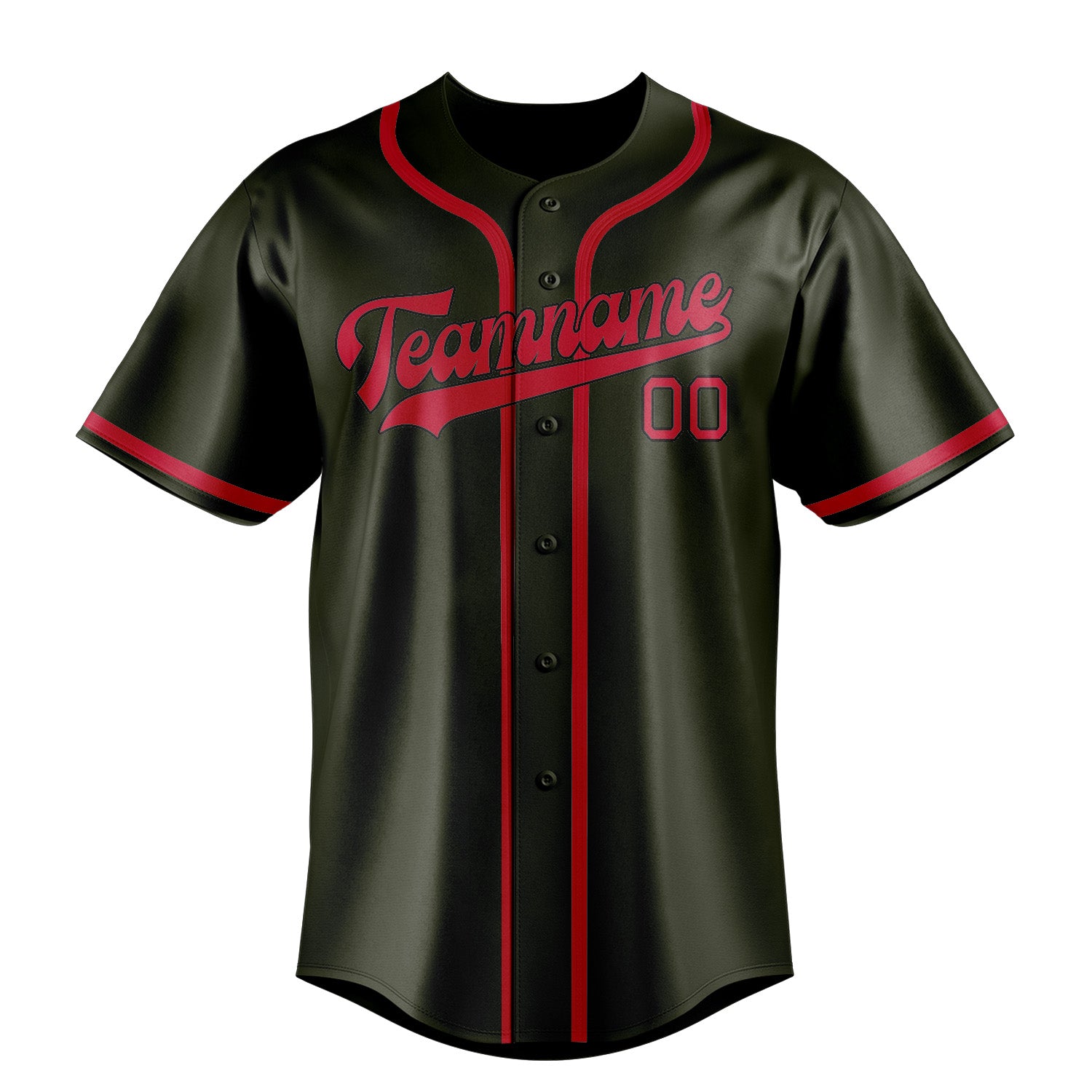 Maillot de baseball personnalisé rouge olive