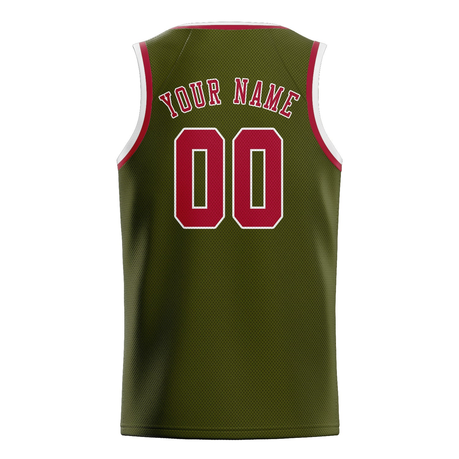 Maillot de basketball personnalisé rouge olive