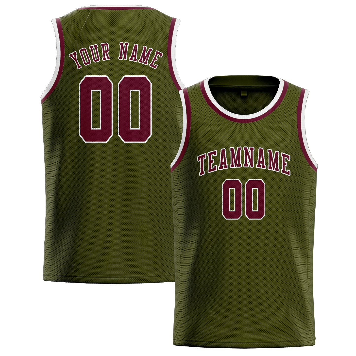 Maillot de basketball personnalisé Olive Crimson Red