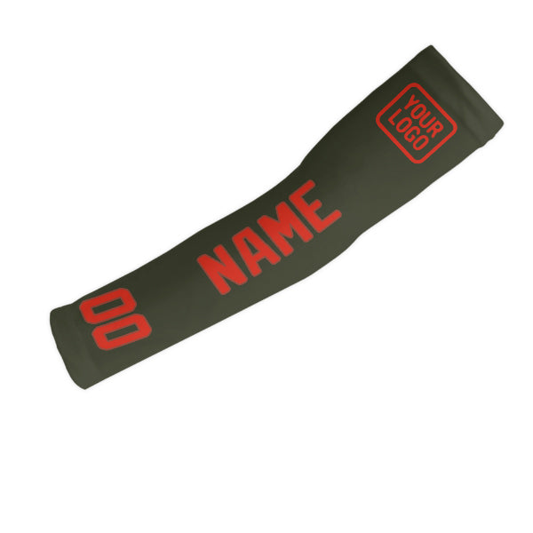 Manchon de bras personnalisé olive orange rouge