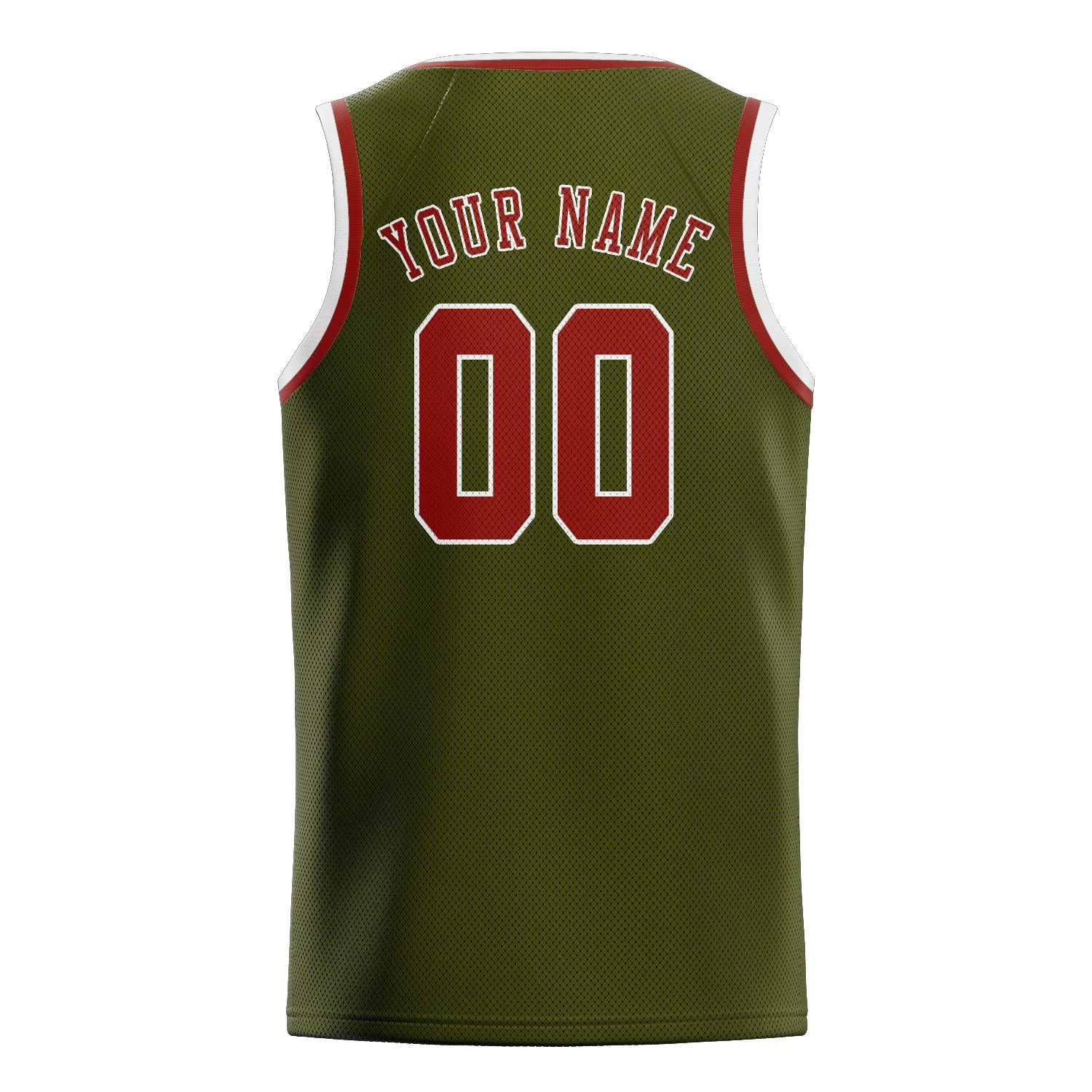 Maillot de basketball personnalisé olive corail rouge