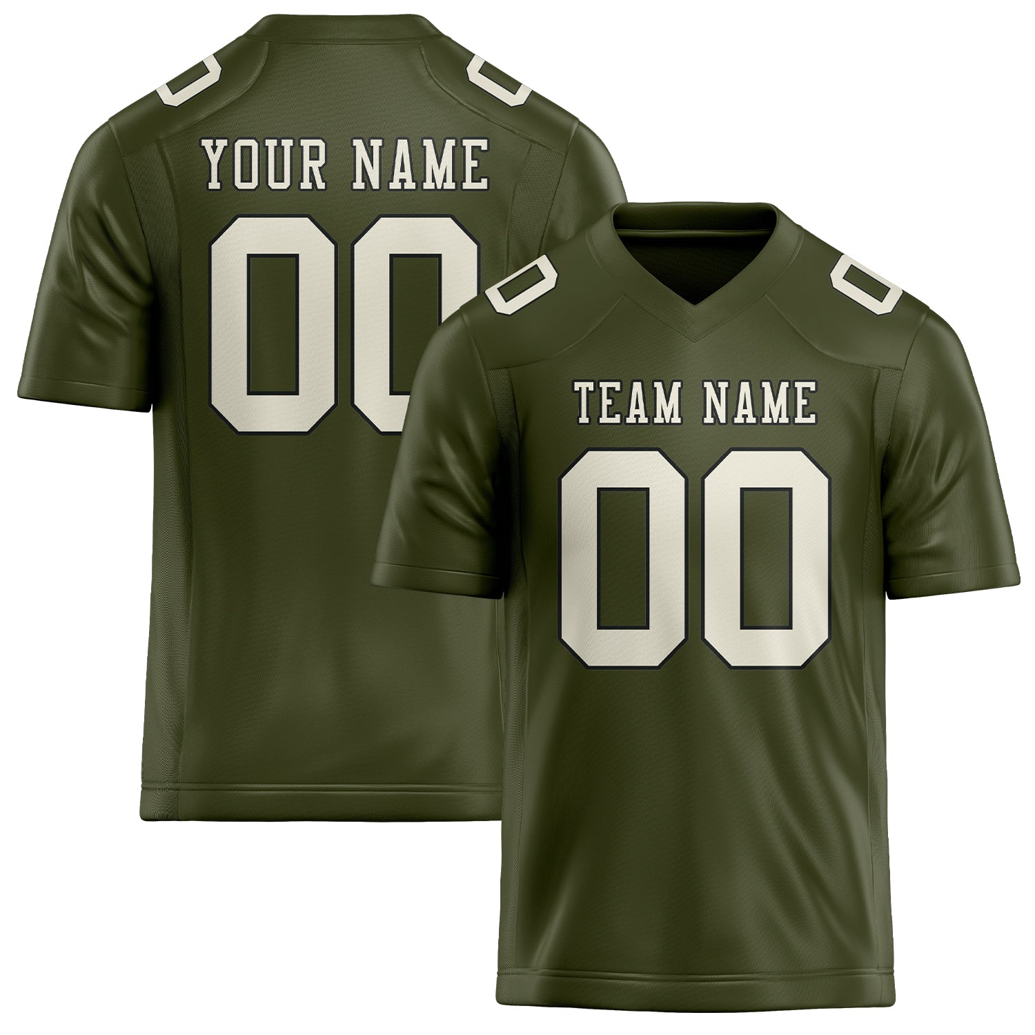 Maillot de football personnalisé couleur crème olive