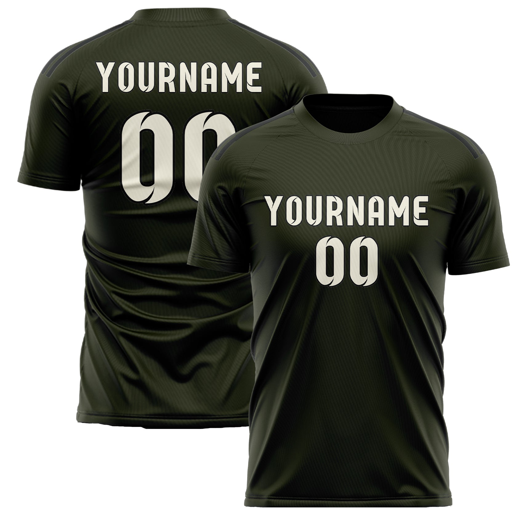 Maillot de football personnalisé couleur crème olive
