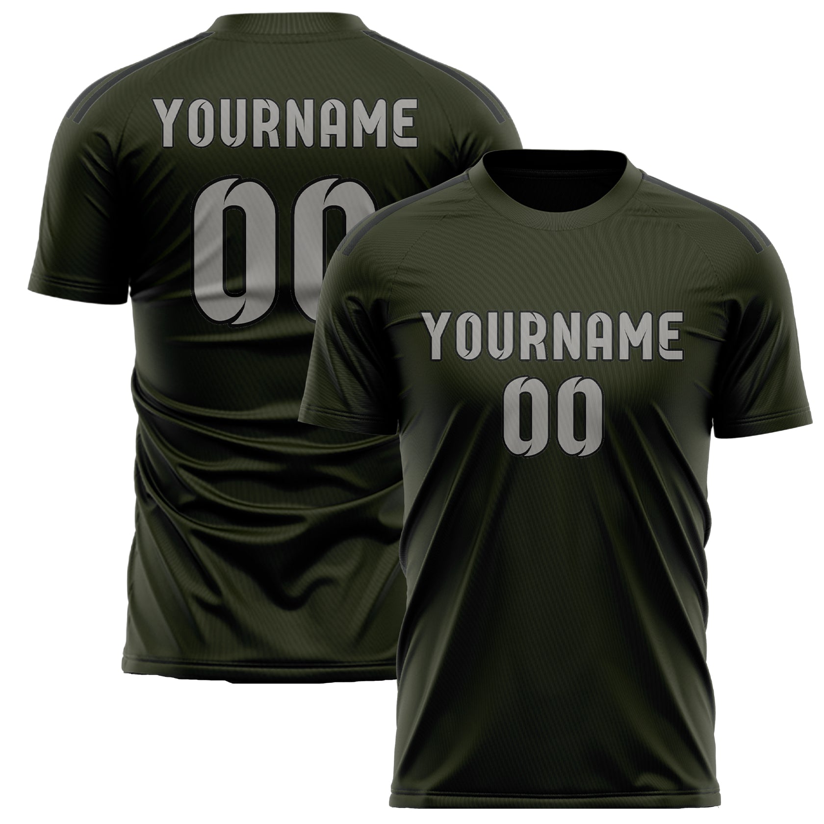 Maillot de football personnalisé gris olive