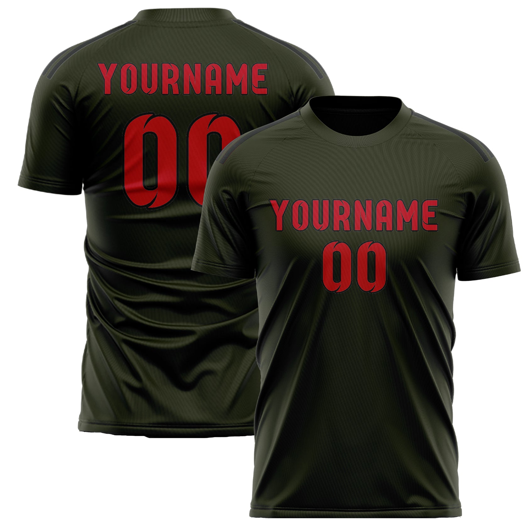 Maillot de football personnalisé rouge olive