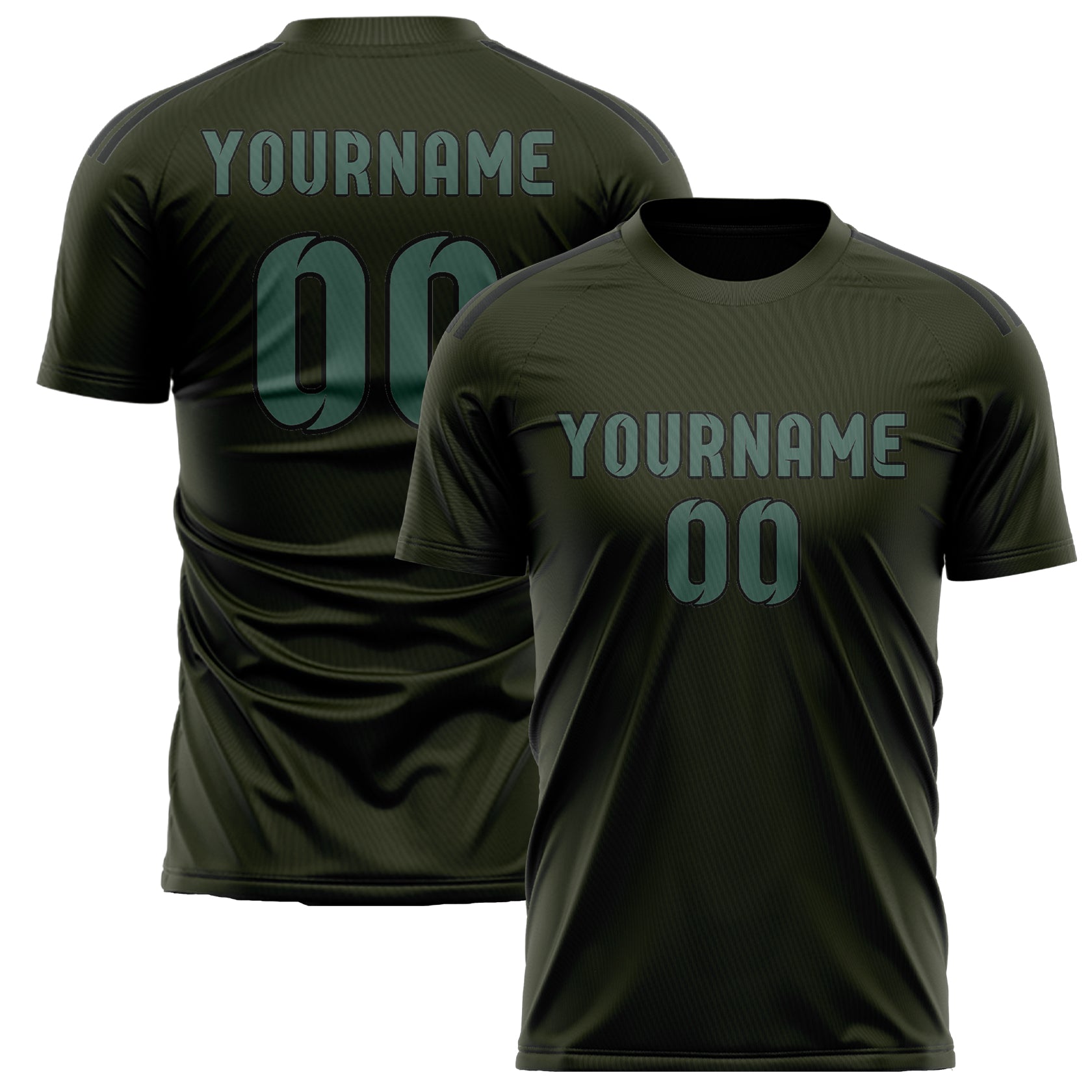 Maillot de football personnalisé bleu olive et vert