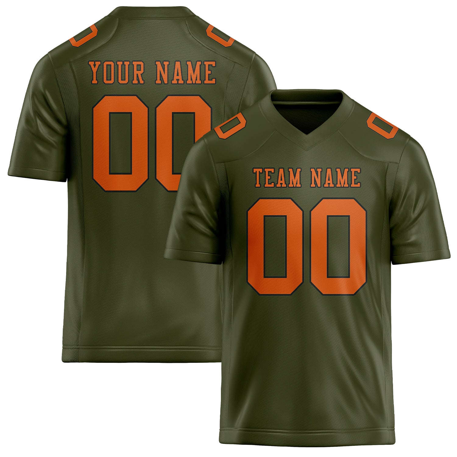 Maillot de football personnalisé orange olive