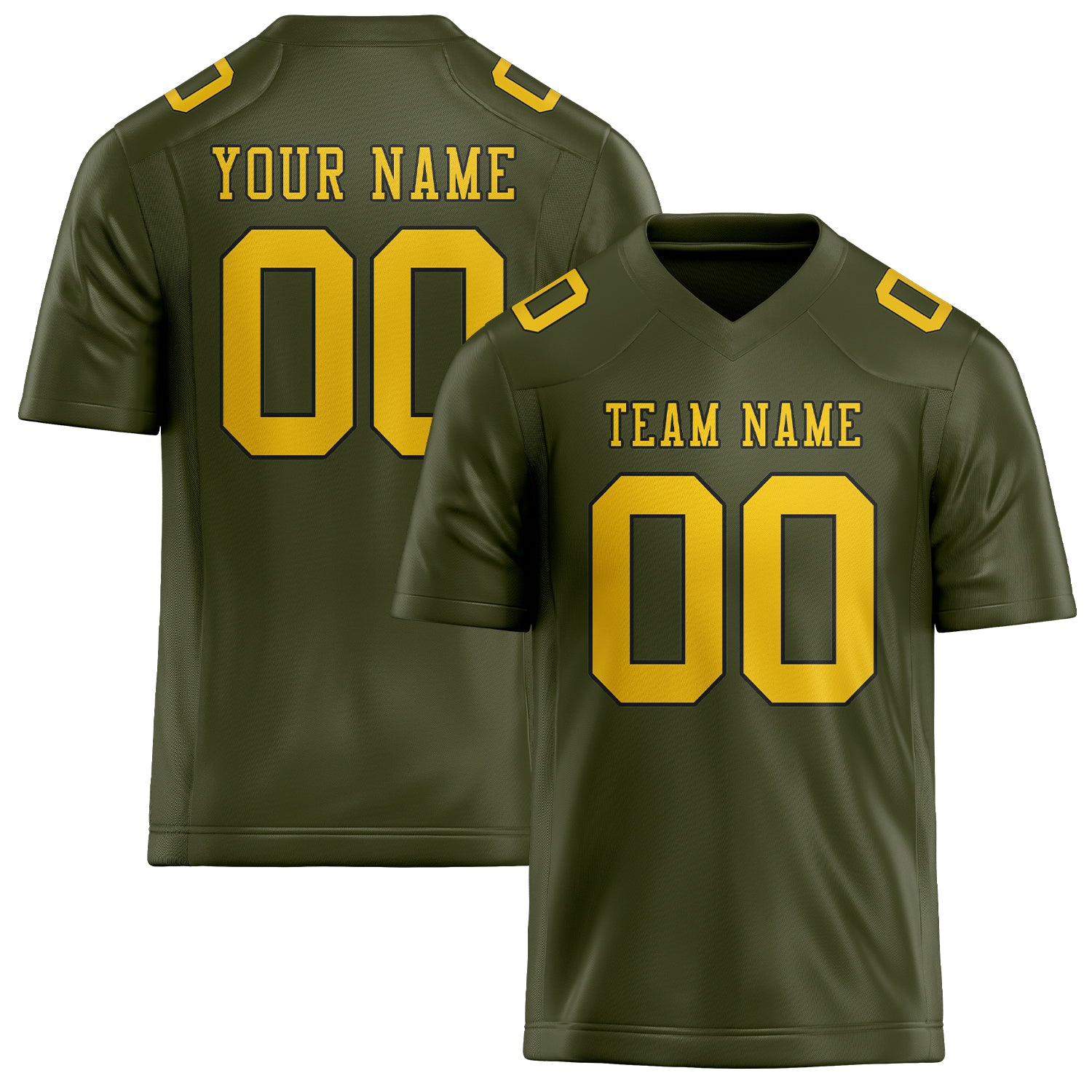 Maillot de football personnalisé Olive Gold