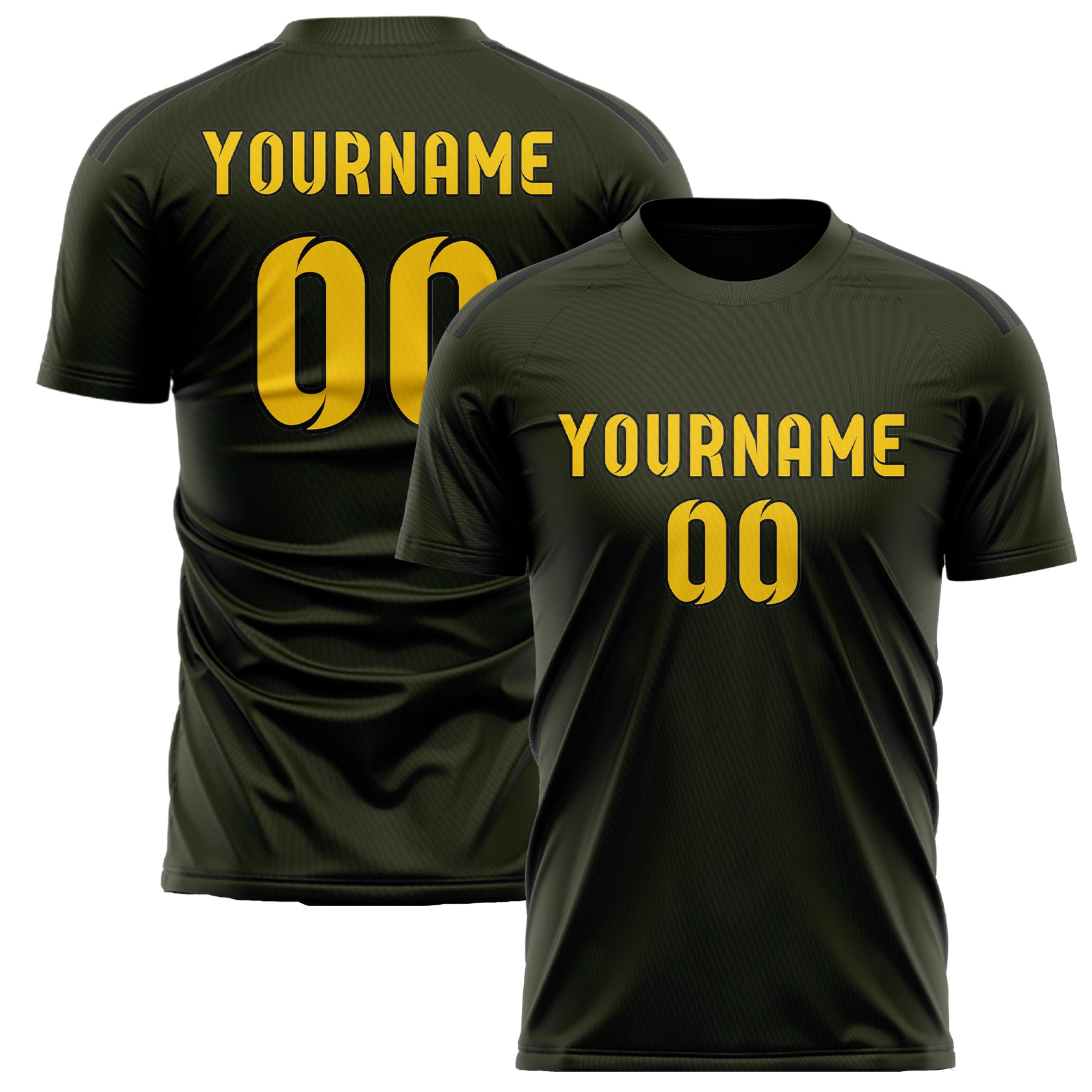 Maillot de football personnalisé Olive Gold