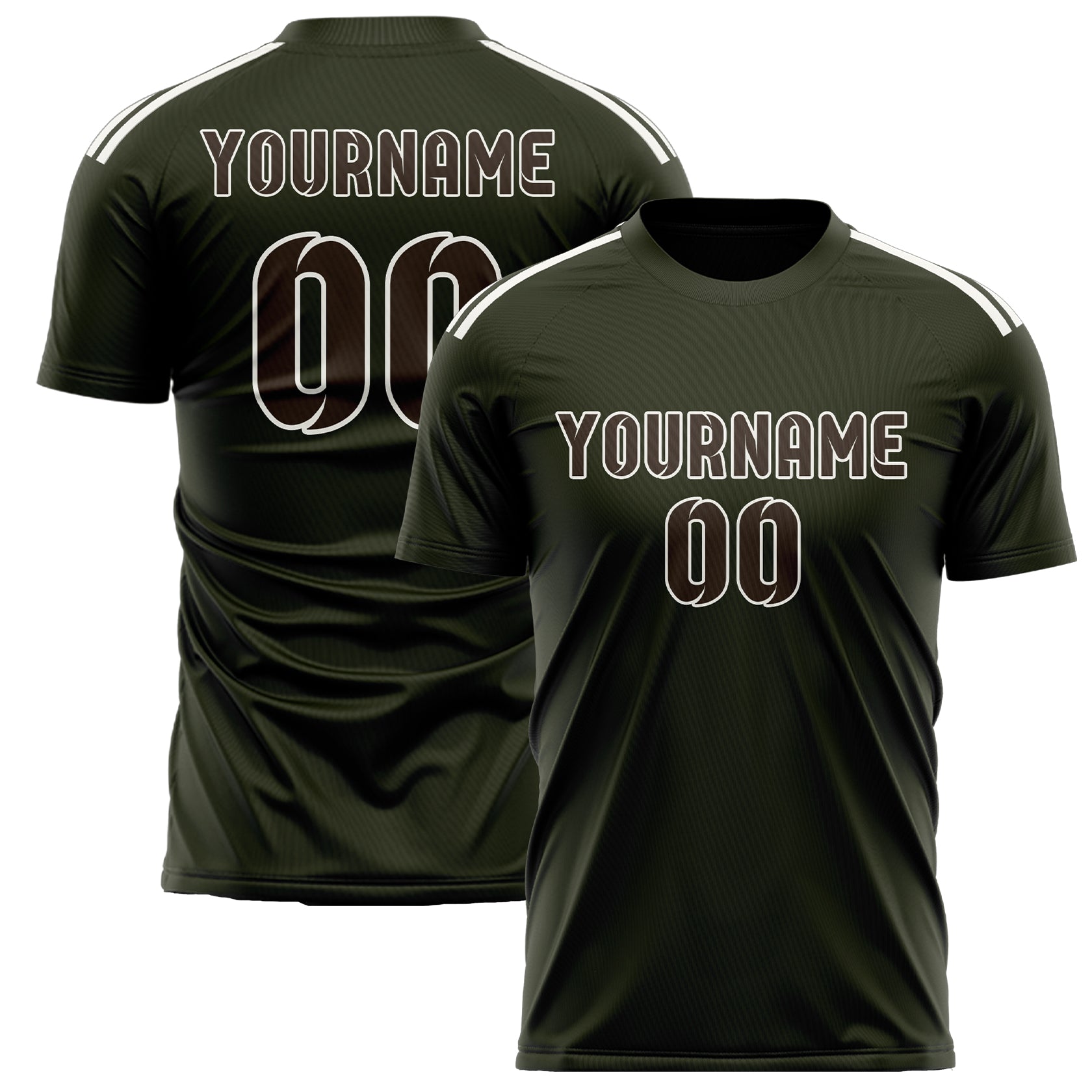 Maillot de football personnalisé marron olive