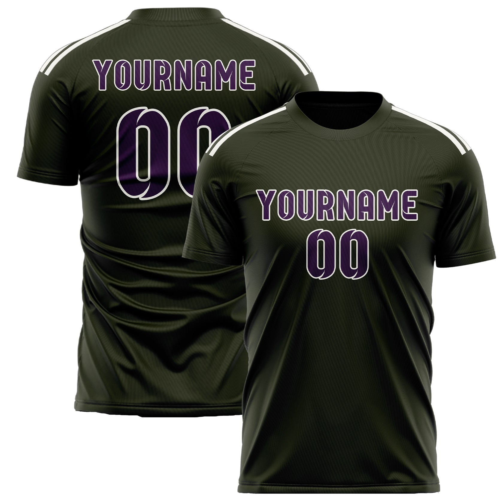 Maillot de football personnalisé olive violet