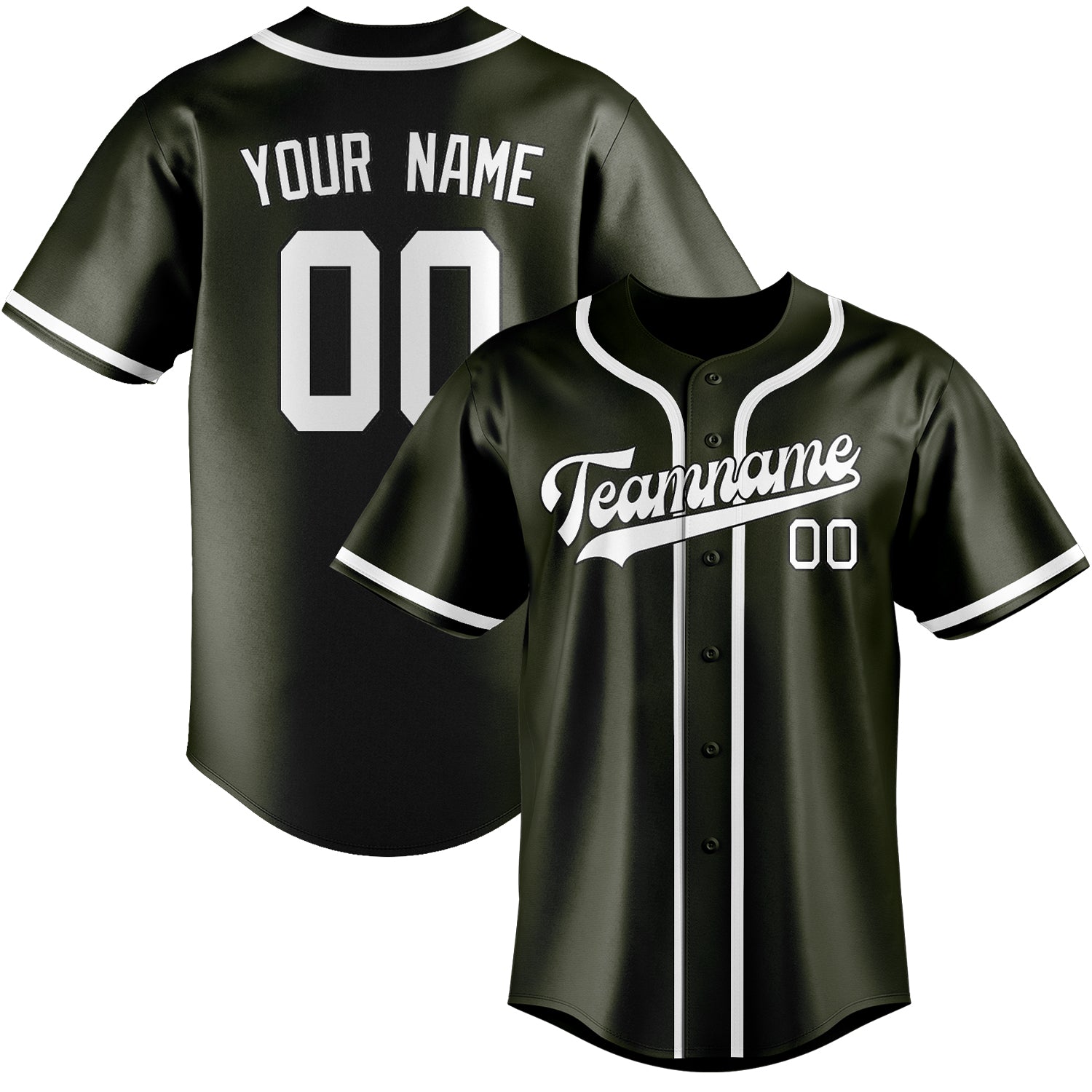 Maillot de baseball personnalisé blanc olive