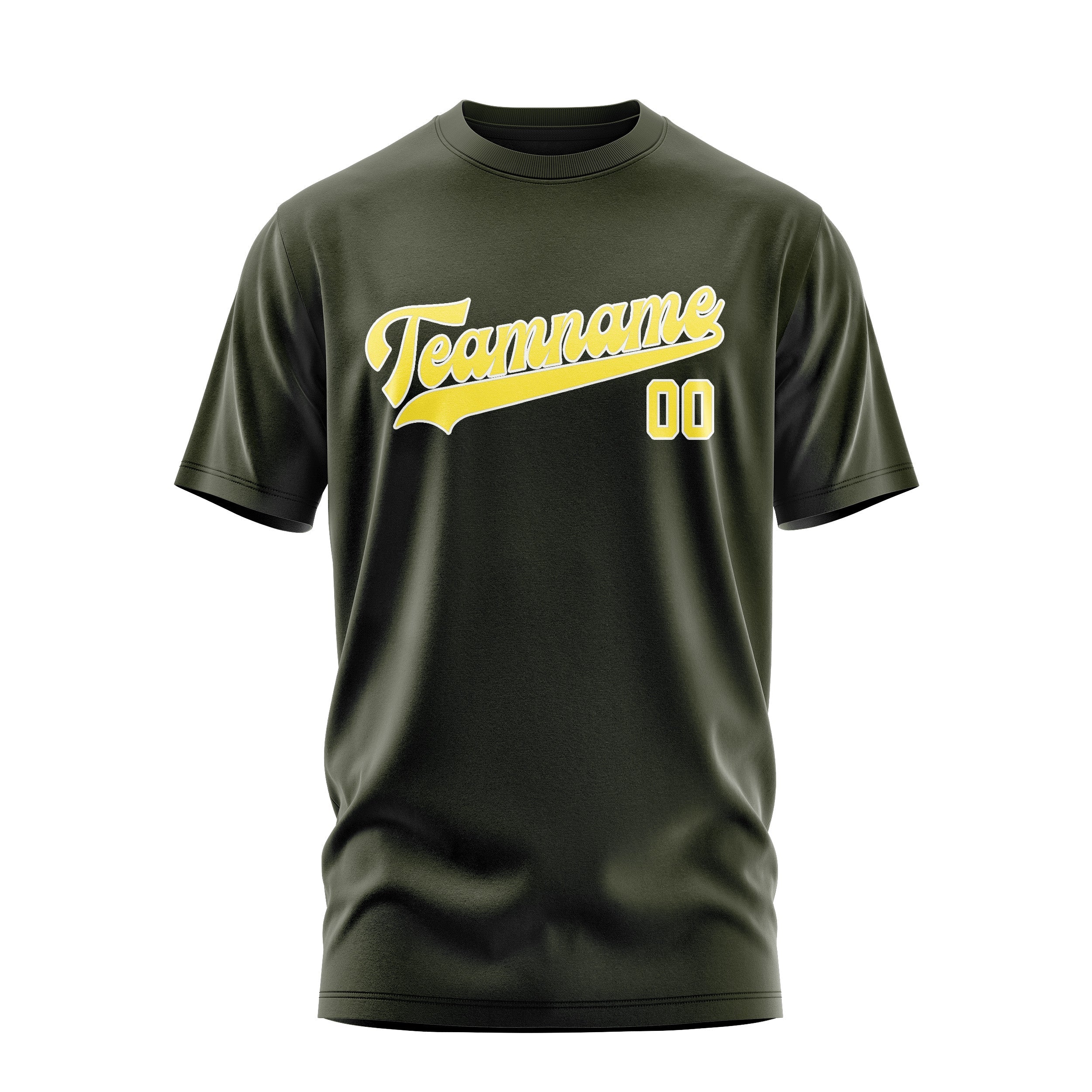 T-shirt personnalisé jaune olive clair