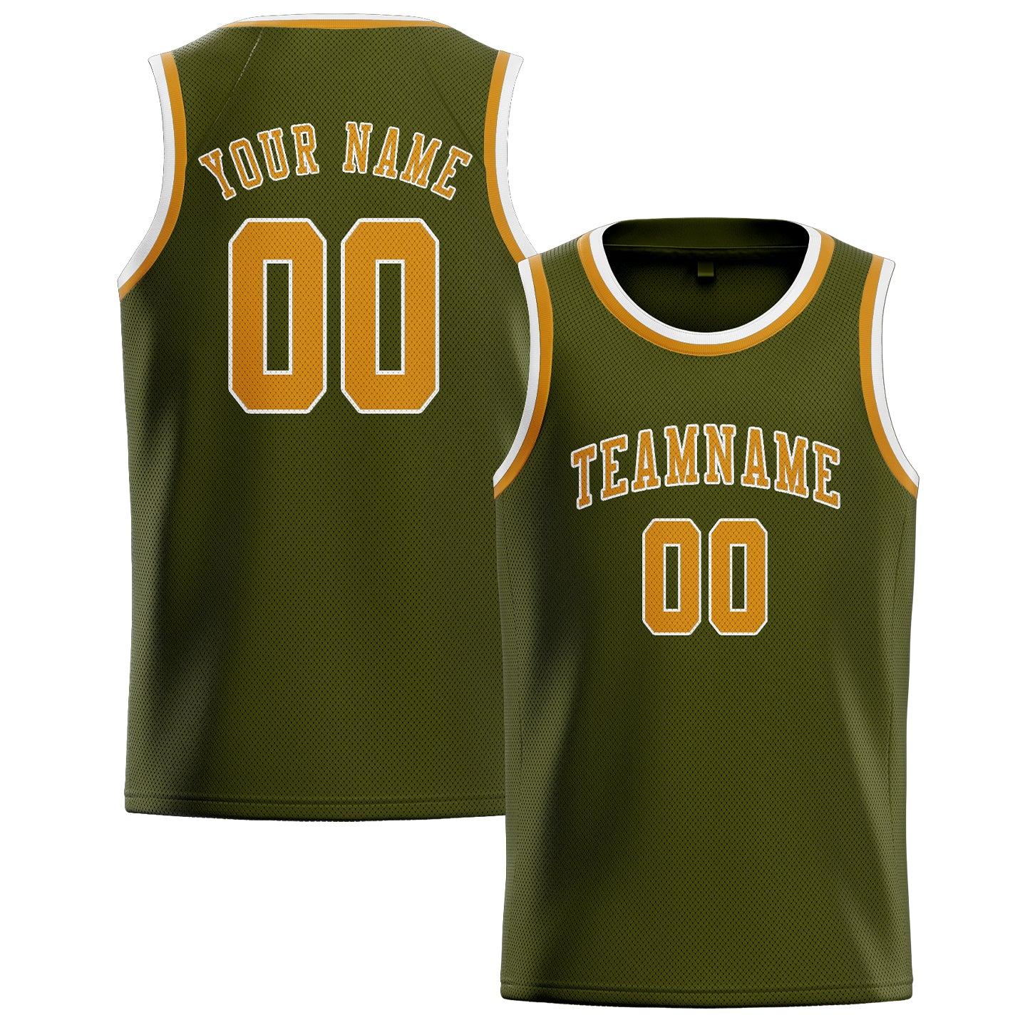 Maillot de basketball jaune olive personnalisé