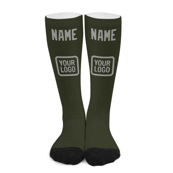 Chaussettes hautes personnalisées gris olive