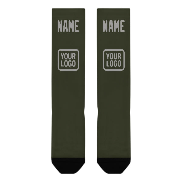 Chaussettes hautes personnalisées gris olive