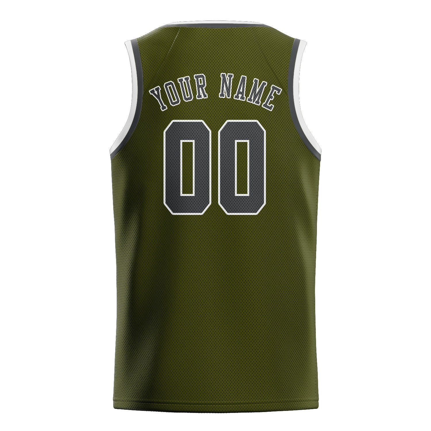 Maillot de basketball personnalisé olive gris foncé