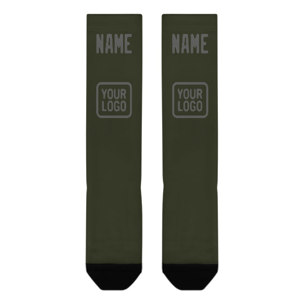 Chaussettes hautes personnalisées olive et gris foncé