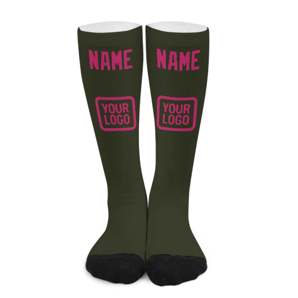 Chaussettes hautes roses olive personnalisées