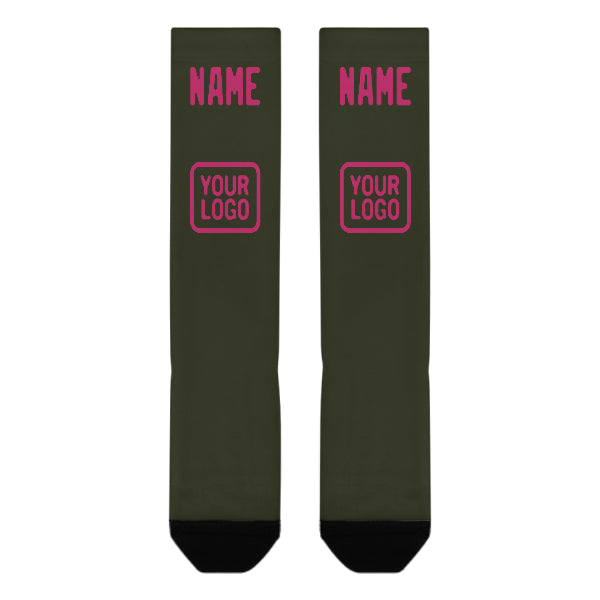 Chaussettes hautes roses olive personnalisées