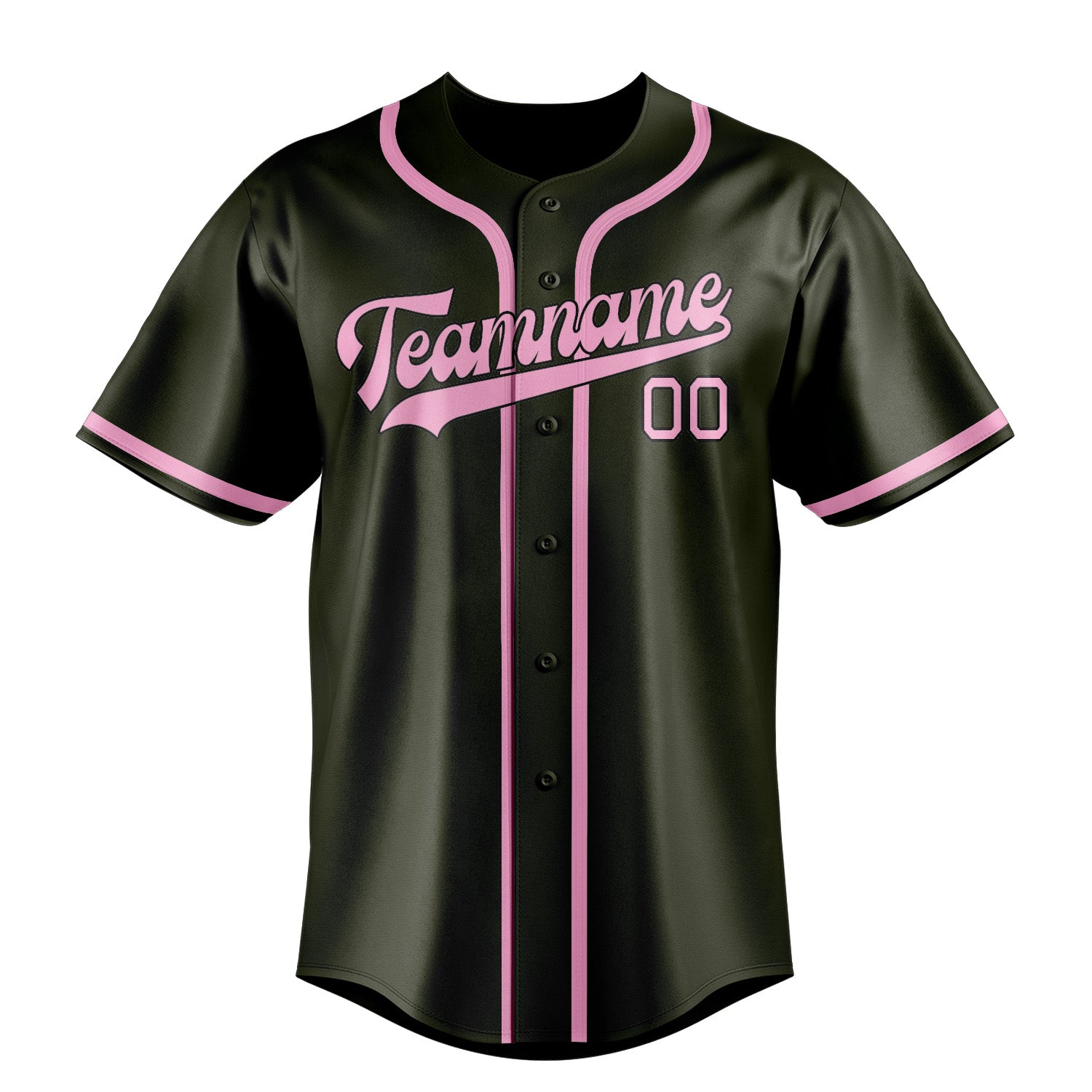 Maillot de baseball personnalisé olive et rose clair