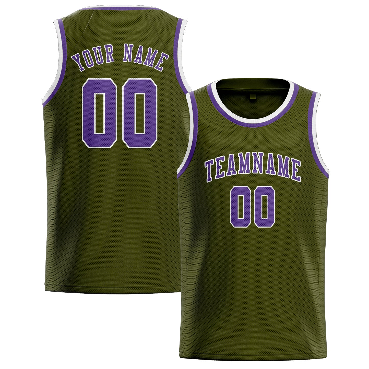 Maillot de basketball personnalisé olive clair violet