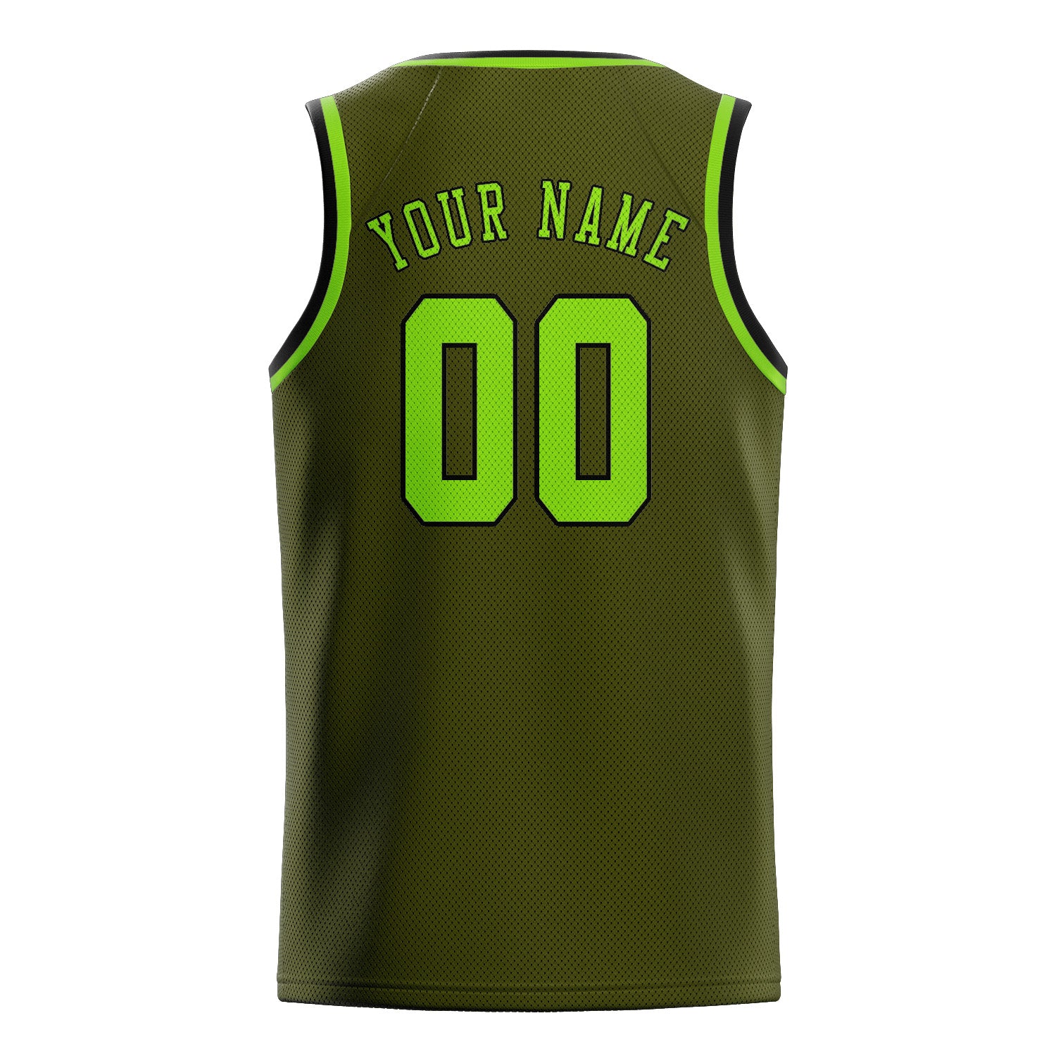 Maillot de basketball personnalisé vert olive et émeraude