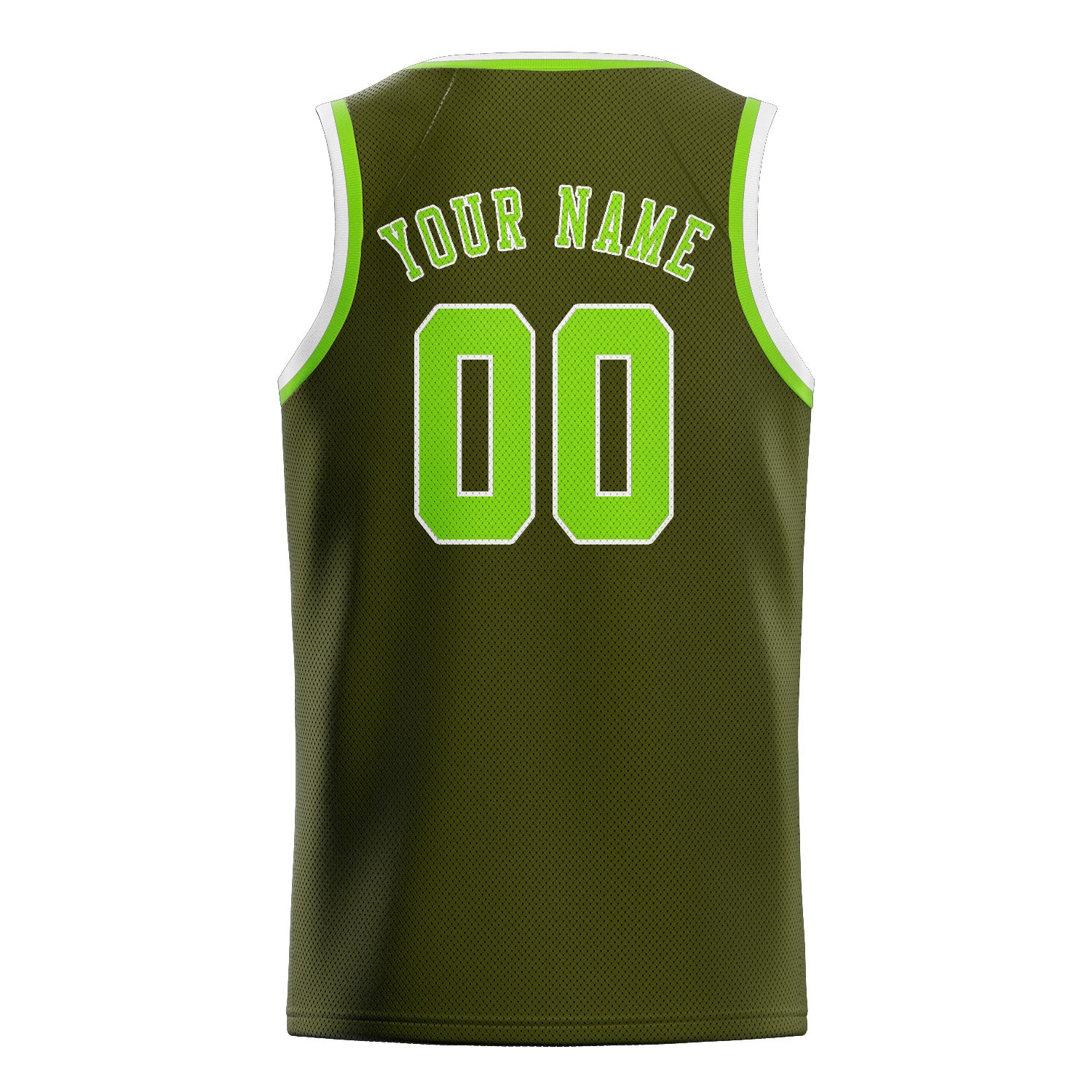 Maillot de basketball personnalisé vert olive et émeraude
