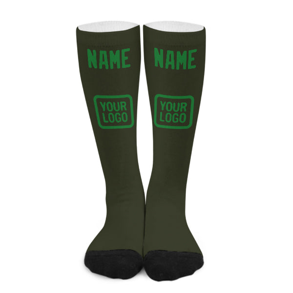 Chaussettes hautes personnalisées vert olive émeraude