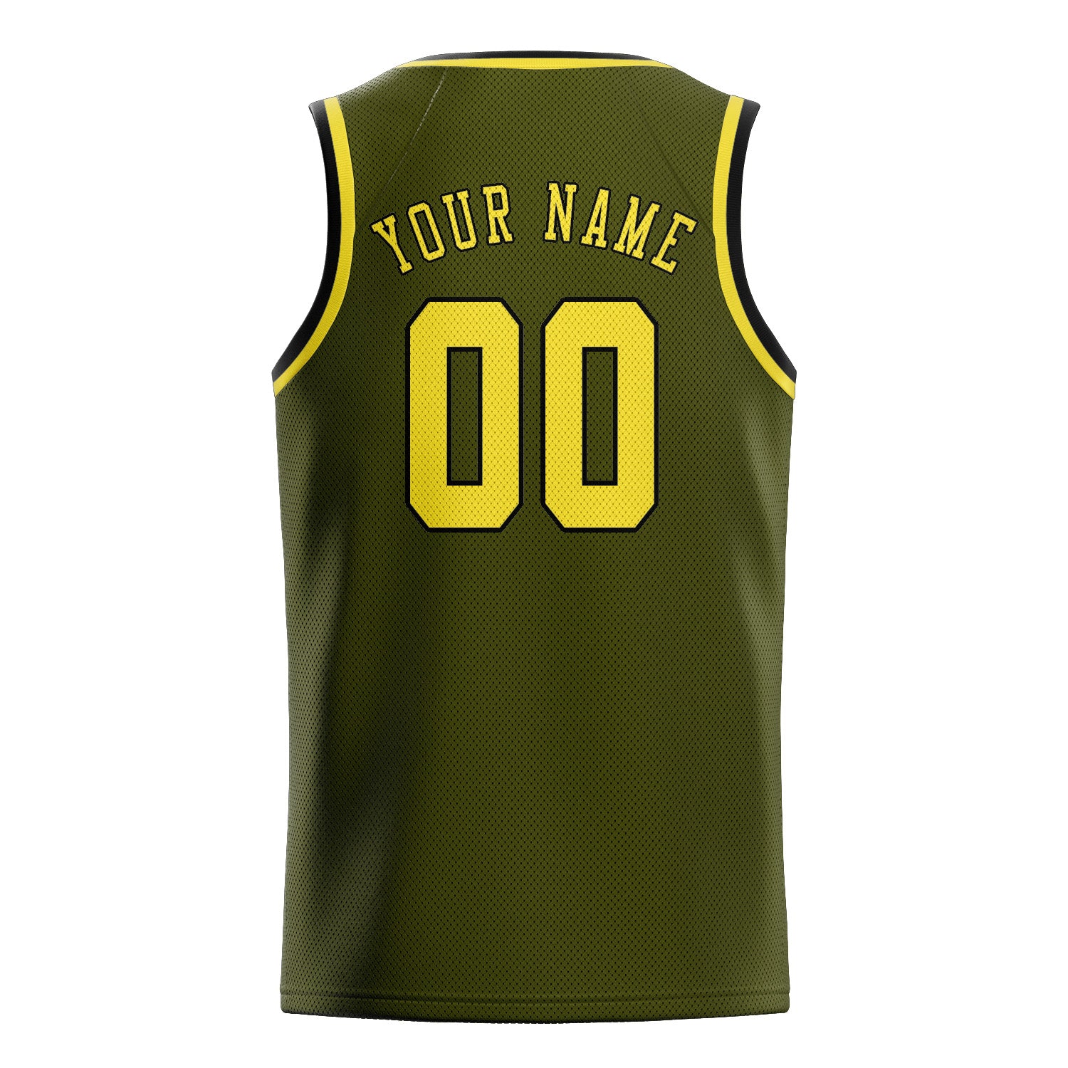 Maillot de basketball personnalisé jaune olive clair