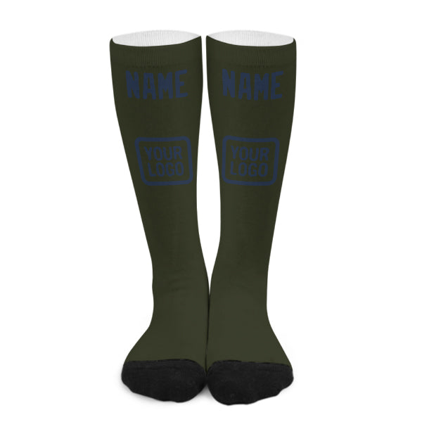 Chaussettes hautes personnalisées bleu olive