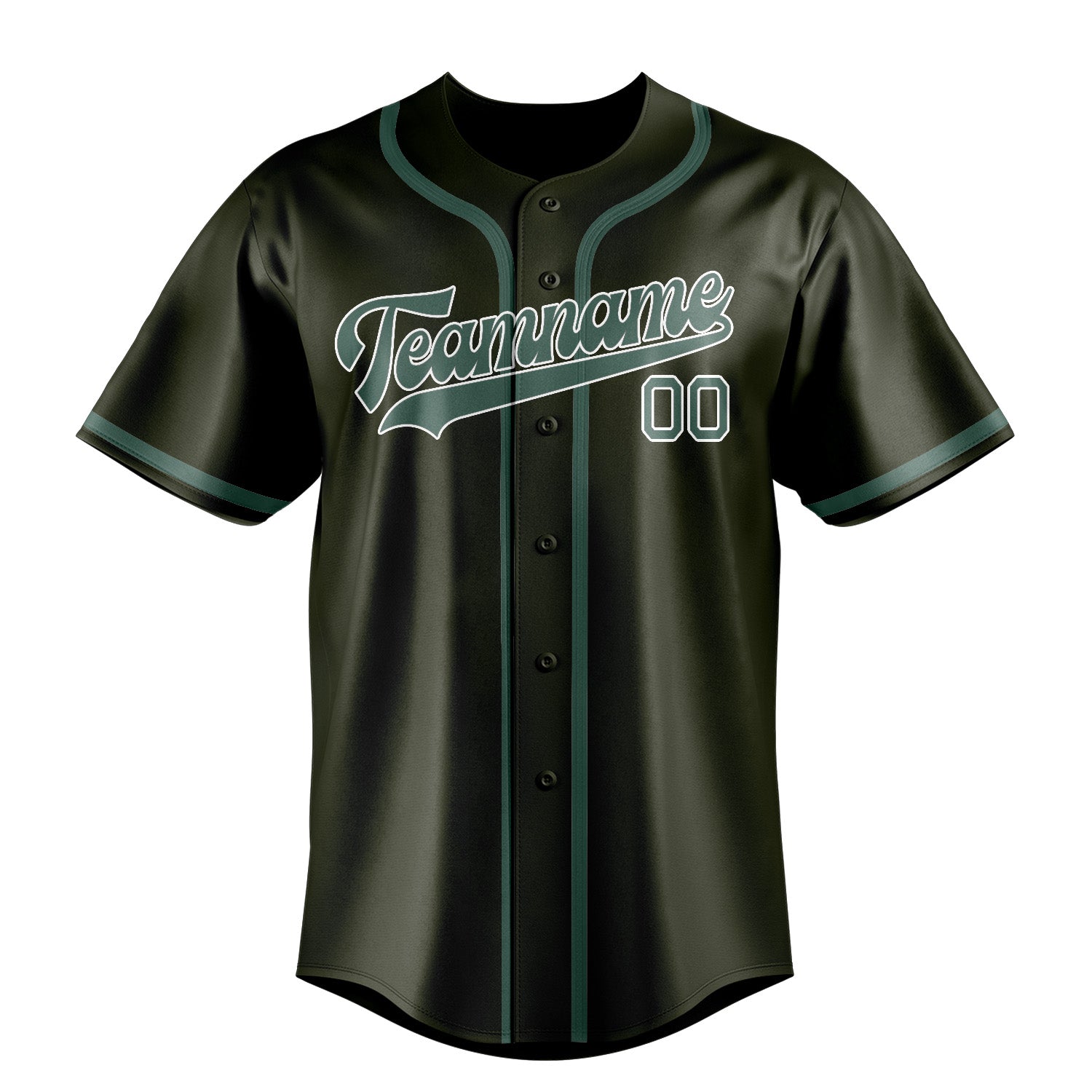 Maillot de baseball personnalisé bleu olive et vert