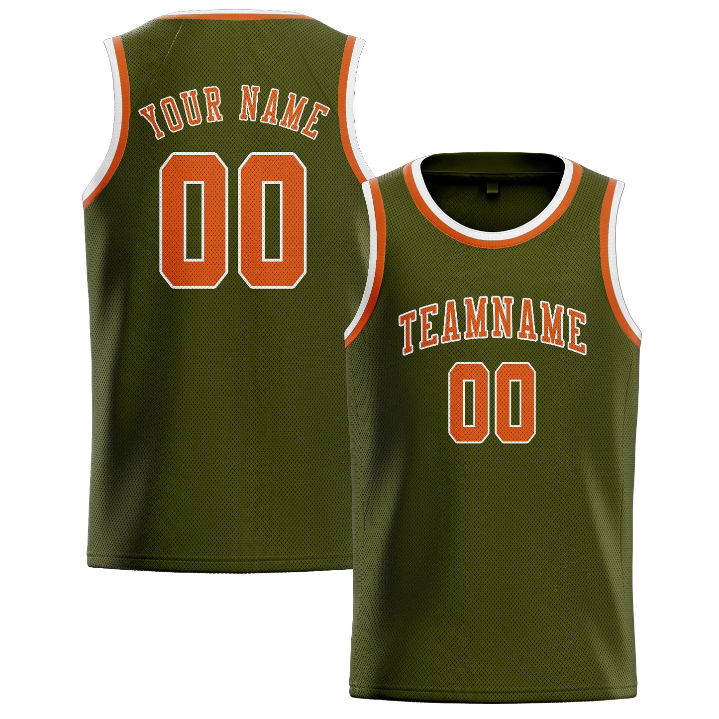 Maillot de basketball personnalisé orange olive