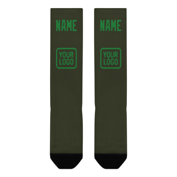 Chaussettes hautes personnalisées vert olive émeraude