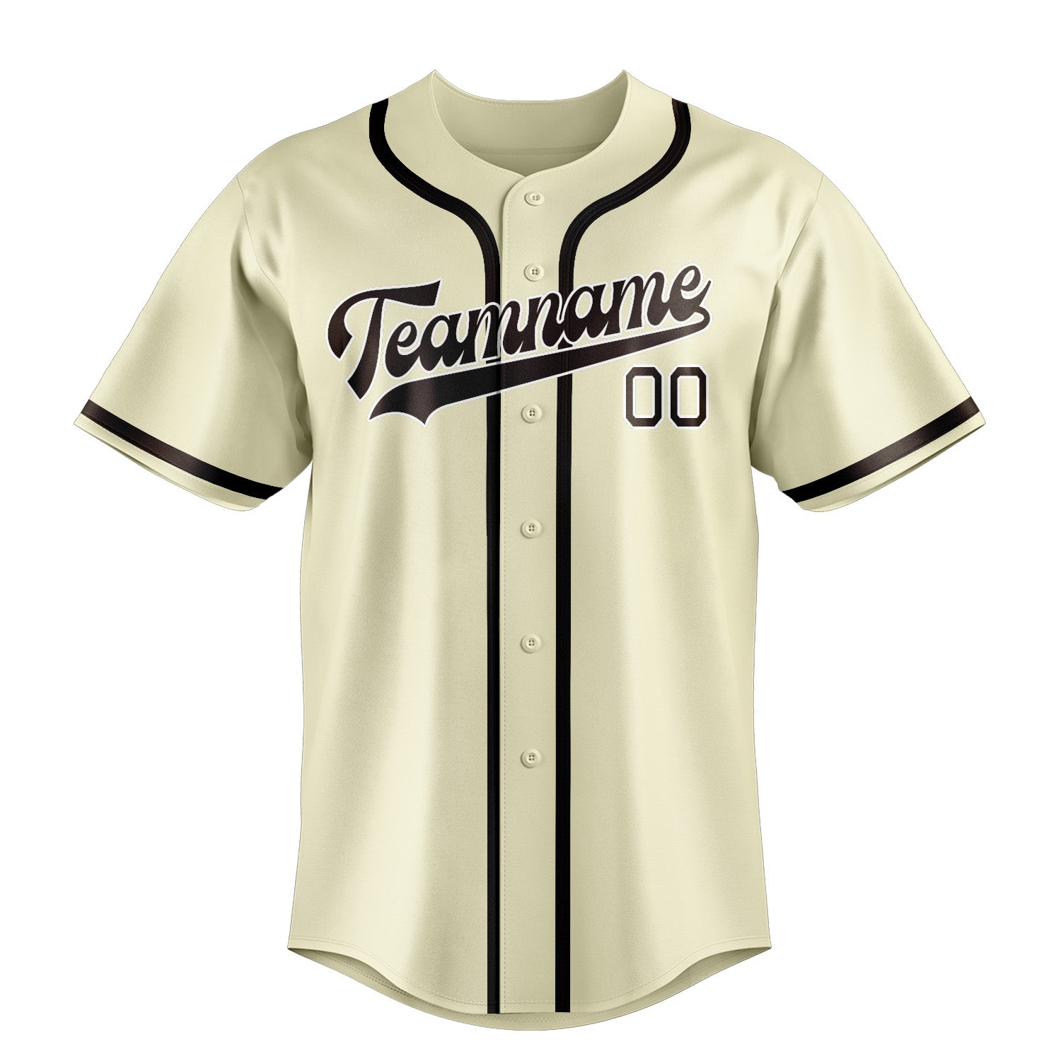Maillot de baseball personnalisé crème et marron