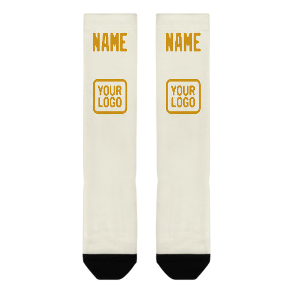 Chaussettes hautes crème jaune personnalisées