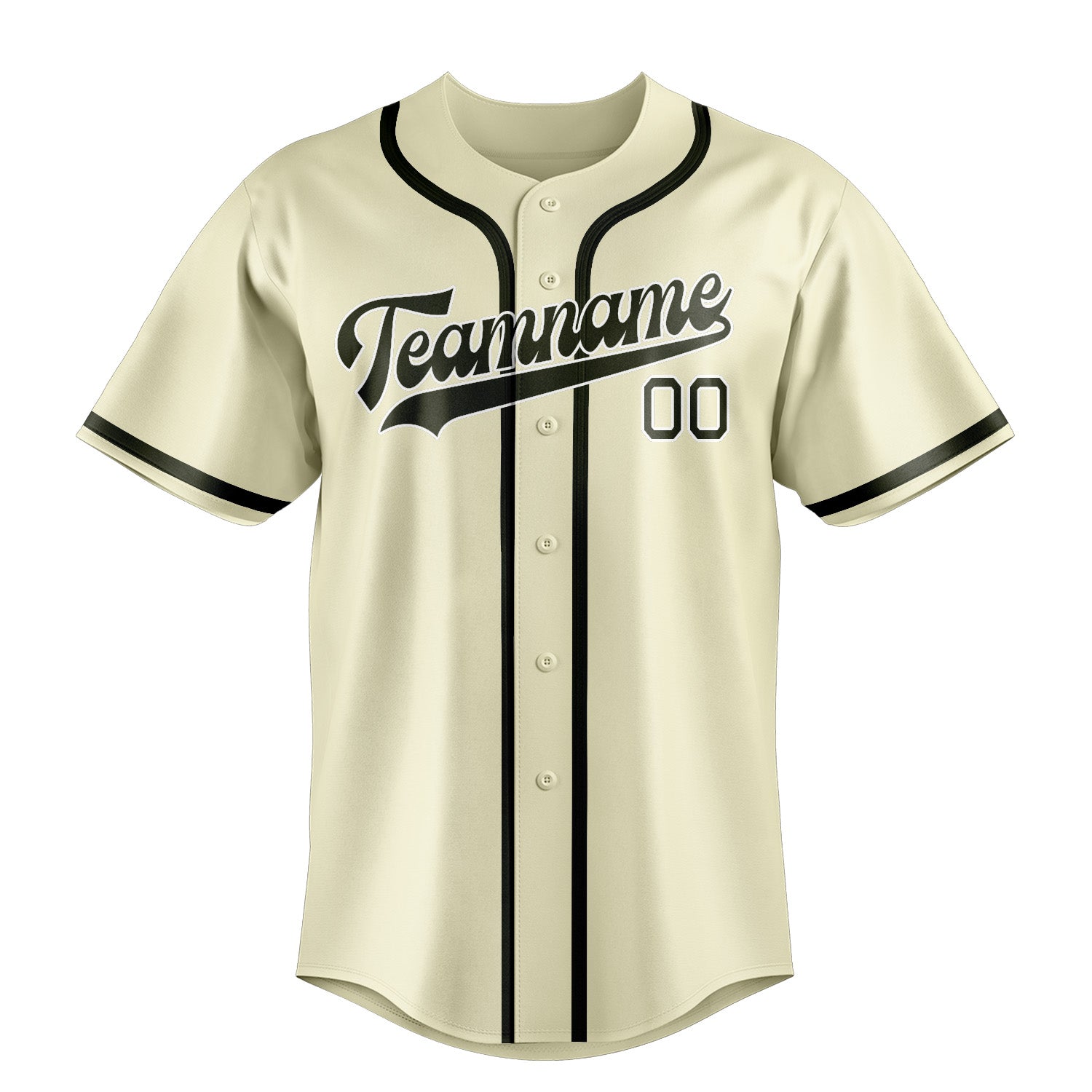 Maillot de baseball personnalisé crème olive