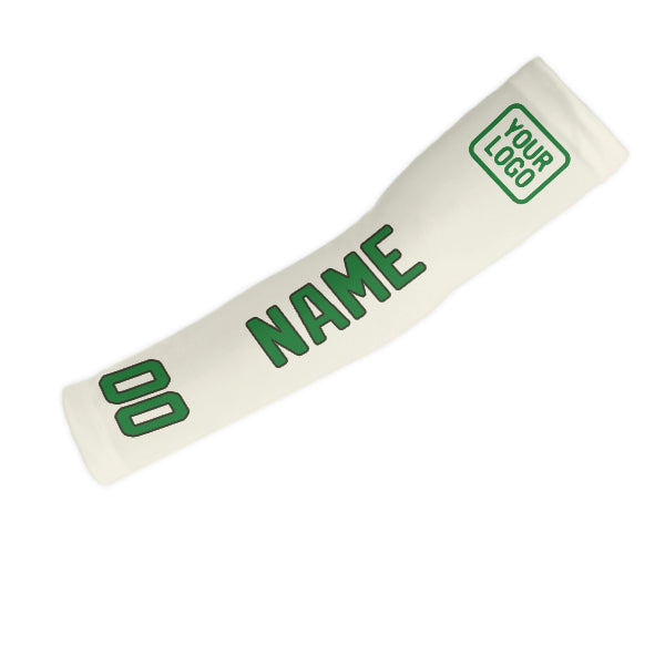 Manchon de bras personnalisé crème et vert émeraude